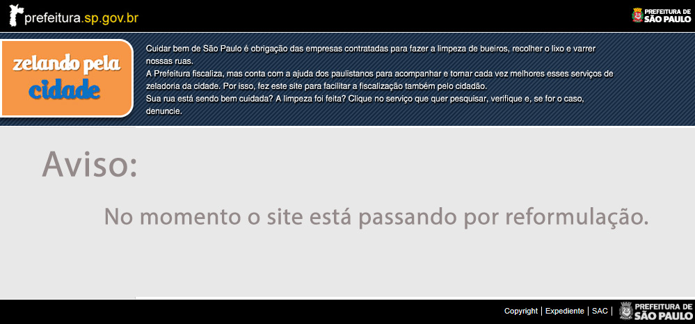 AVISO: No momento o site est passando por reformulao.